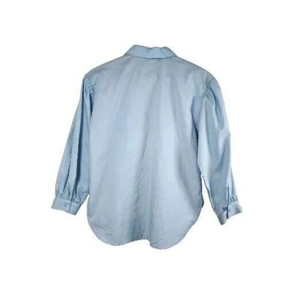 Zara Shirt Button Down Kids 11-12  Light Blue  Studded  Longsleeve - Picture 3 of 15